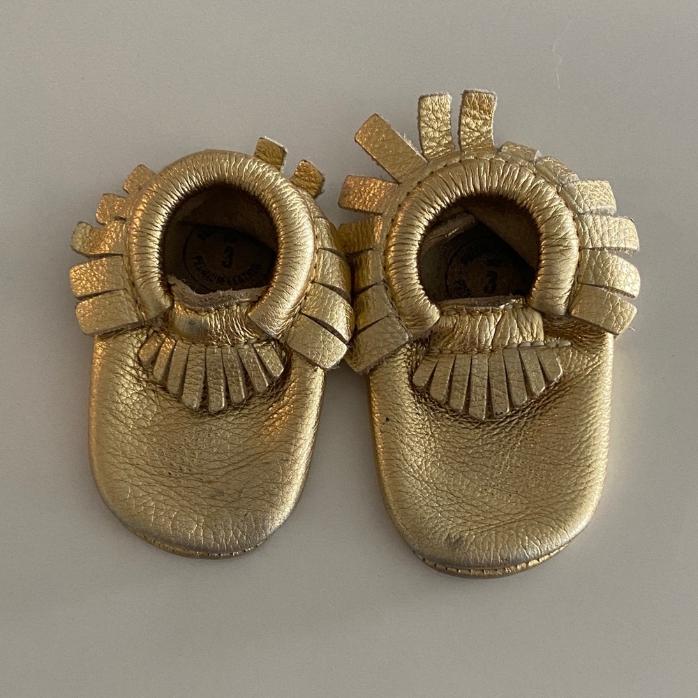 Freshly Picked Shiny Gold Moccasins